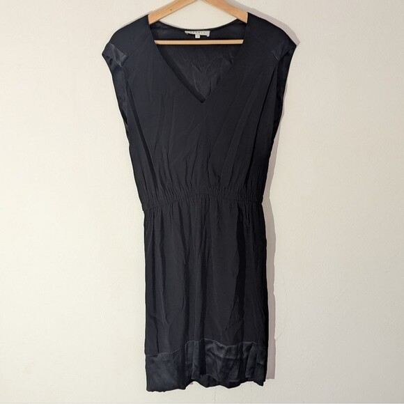Sandro Black Vneck Essential Dress Women's Size Small - Picture 1 of 6